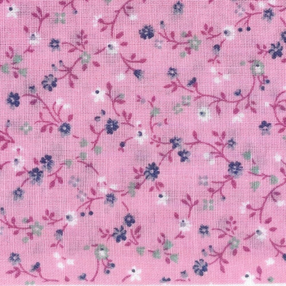 Vintage VIP Cranston Print Works Floral Fabric Pink Ditsy Tiny Print Cotton